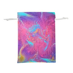 Magenta On Blue Feathers Lightweight Drawstring Pouch (s) by kaleidomarblingart