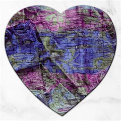 Warp And Weft Jigsaw Puzzle (heart) by kaleidomarblingart