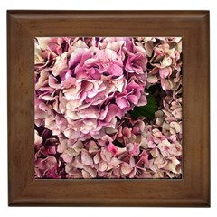 Pink Hydrangea Framed Tile by kaleidomarblingart