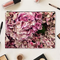 Pink Hydrangea Cosmetic Bag (xl) by kaleidomarblingart