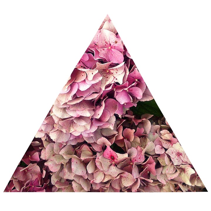 Pink hydrangea Wooden Puzzle Triangle