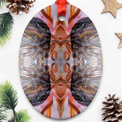 Abstract Marbling Symmetry Ornament (oval) by kaleidomarblingart