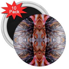 Abstract Marbling Symmetry 3  Magnets (10 Pack)  by kaleidomarblingart