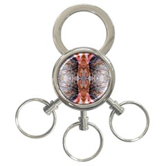 Abstract Marbling Symmetry 3-ring Key Chain by kaleidomarblingart