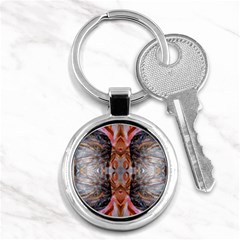 Abstract Marbling Symmetry Key Chain (round) by kaleidomarblingart