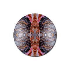 Abstract Marbling Symmetry Rubber Round Coaster (4 Pack)  by kaleidomarblingart