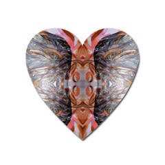 Abstract Marbling Symmetry Heart Magnet by kaleidomarblingart