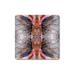 Abstract Marbling Symmetry Square Magnet by kaleidomarblingart