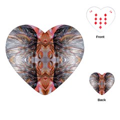 Abstract Marbling Symmetry Playing Cards Single Design (heart) by kaleidomarblingart