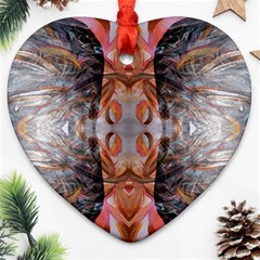 Abstract marbling symmetry Heart Ornament (Two Sides)