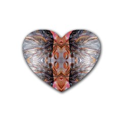 Abstract Marbling Symmetry Heart Coaster (4 Pack)  by kaleidomarblingart