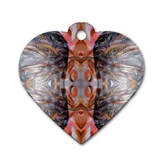 Abstract marbling symmetry Dog Tag Heart (One Side)