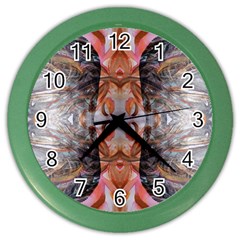 Abstract Marbling Symmetry Color Wall Clock by kaleidomarblingart