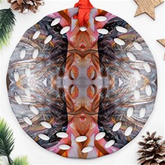 Abstract marbling symmetry Round Filigree Ornament (Two Sides)