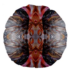 Abstract marbling symmetry Large 18  Premium Round Cushions