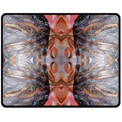 Abstract Marbling Symmetry Double Sided Fleece Blanket (medium)  by kaleidomarblingart