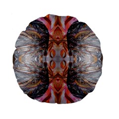 Abstract Marbling Symmetry Standard 15  Premium Flano Round Cushions by kaleidomarblingart