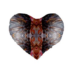 Abstract Marbling Symmetry Standard 16  Premium Flano Heart Shape Cushions by kaleidomarblingart