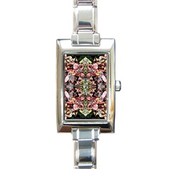 Shrubs Repeats Rectangle Italian Charm Watch by kaleidomarblingart