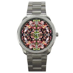 Shrubs Repeats Sport Metal Watch by kaleidomarblingart