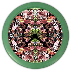 Shrubs Repeats Color Wall Clock by kaleidomarblingart