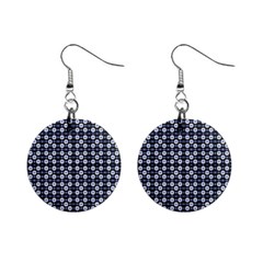 Modern Ornate Striped Pattern Mini Button Earrings