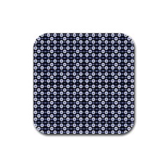 Modern Ornate Striped Pattern Rubber Square Coaster (4 Pack)  by dflcprintsclothing