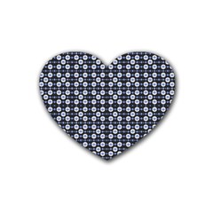 Modern Ornate Striped Pattern Rubber Coaster (heart)  by dflcprintsclothing