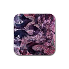  Abstract Marbling Rubber Square Coaster (4 Pack)  by kaleidomarblingart