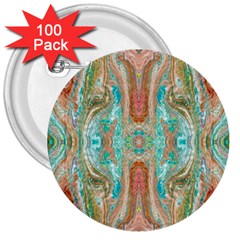 Emerald Marbling 3  Buttons (100 Pack)  by kaleidomarblingart