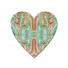 Emerald Marbling Heart Magnet by kaleidomarblingart