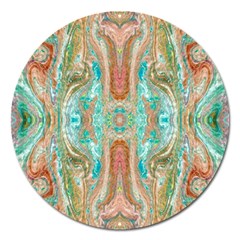 Emerald Marbling Magnet 5  (round) by kaleidomarblingart