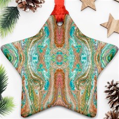 Emerald Marbling Star Ornament (two Sides) by kaleidomarblingart