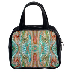 Emerald Marbling Classic Handbag (two Sides) by kaleidomarblingart