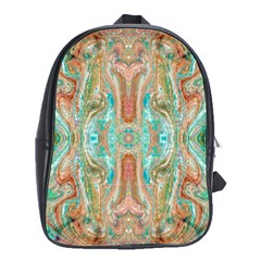 Emerald Marbling School Bag (large) by kaleidomarblingart