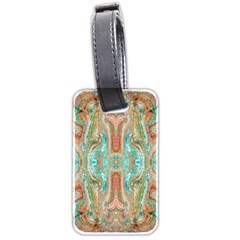 Emerald Marbling Luggage Tag (two Sides) by kaleidomarblingart