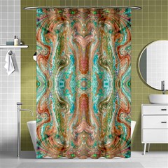 Emerald Marbling Shower Curtain 48  X 72  (small)  by kaleidomarblingart