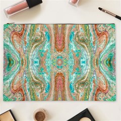 Emerald Marbling Cosmetic Bag (xxl) by kaleidomarblingart