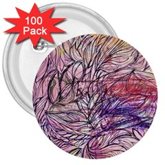 Mixed Media Leaves 3  Buttons (100 Pack)  by kaleidomarblingart