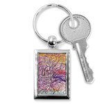 Mixed media leaves Key Chain (Rectangle) Front