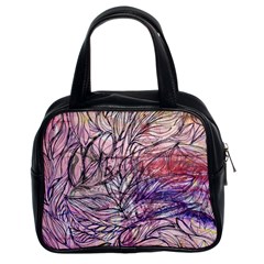 Mixed Media Leaves Classic Handbag (two Sides) by kaleidomarblingart