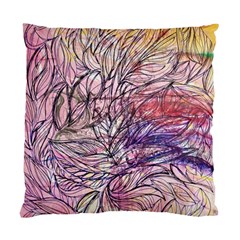 Mixed Media Leaves Standard Cushion Case (two Sides) by kaleidomarblingart