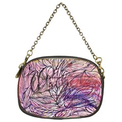 Mixed Media Leaves Chain Purse (two Sides) by kaleidomarblingart