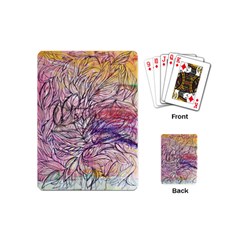 Mixed Media Leaves Playing Cards Single Design (mini) by kaleidomarblingart