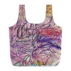 Mixed Media Leaves Full Print Recycle Bag (l) by kaleidomarblingart