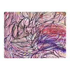 Mixed Media Leaves Double Sided Flano Blanket (mini)  by kaleidomarblingart