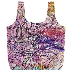 Mixed Media Leaves Full Print Recycle Bag (xxl) by kaleidomarblingart