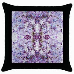 Intricate Lilac Throw Pillow Case (black) by kaleidomarblingart