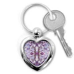 Intricate Lilac Key Chain (heart) by kaleidomarblingart