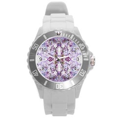 Intricate Lilac Round Plastic Sport Watch (L)